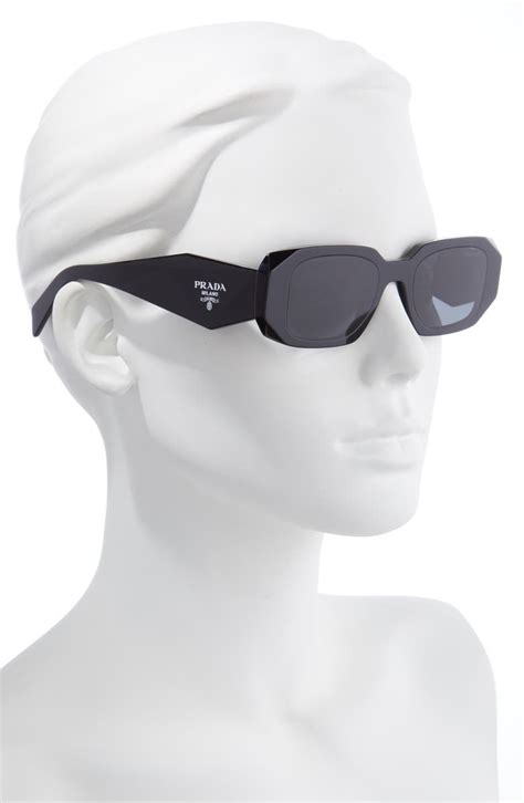 Prada Runway 49mm Rectangular Sunglasses .